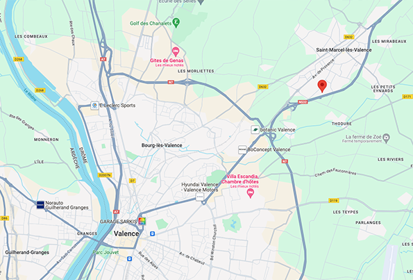 Carte du secteur Concessionnaire Drôme Ardèche