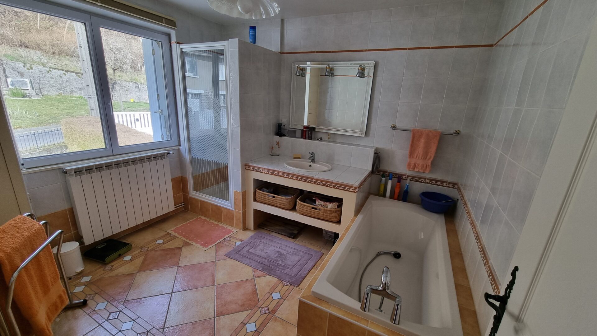 Salle de bains douche Saint Martin Valmeroux Maison Viager occupé