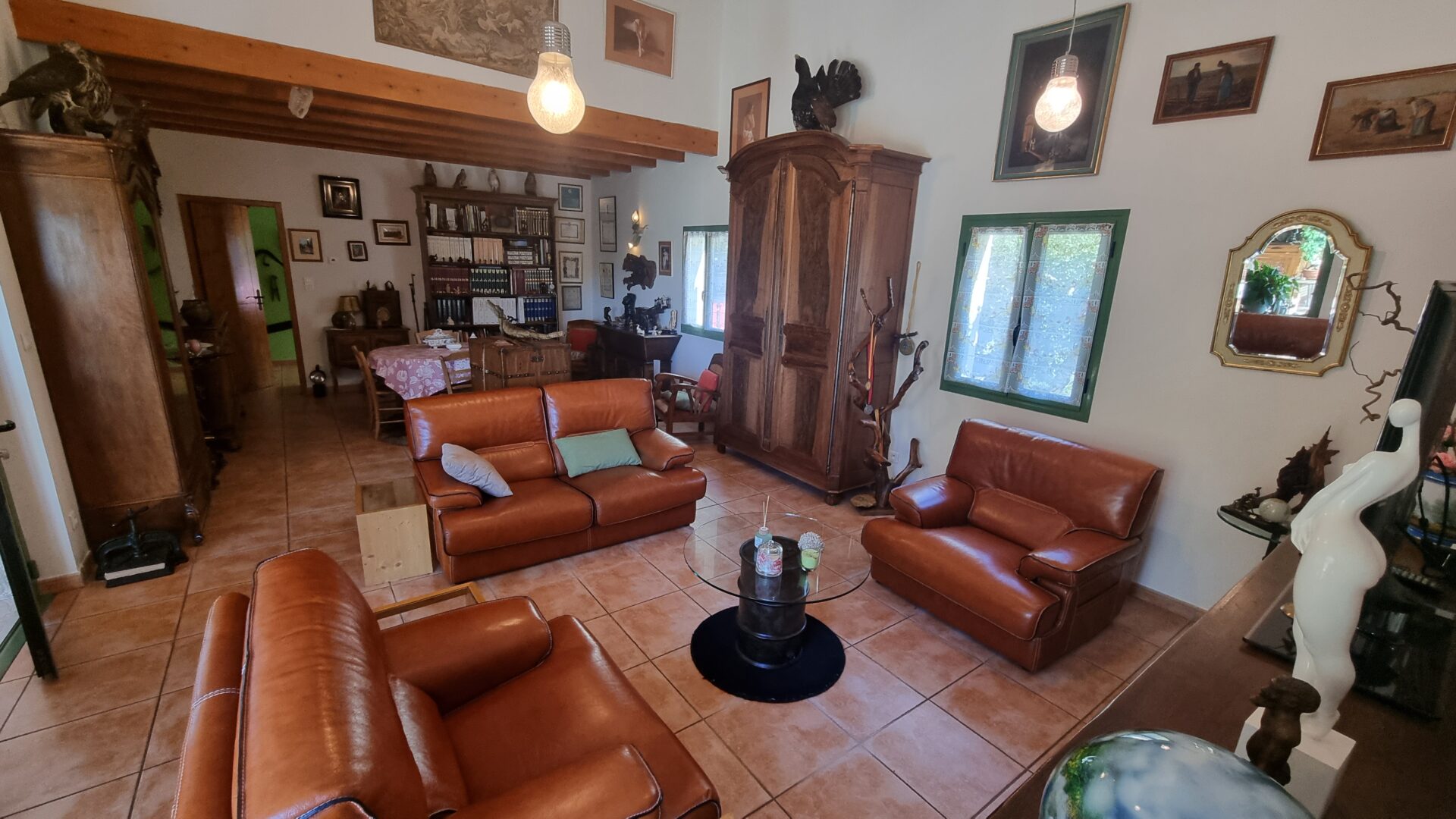 salon vue entree Viager occupé Mont Lozere et Goulet 48250