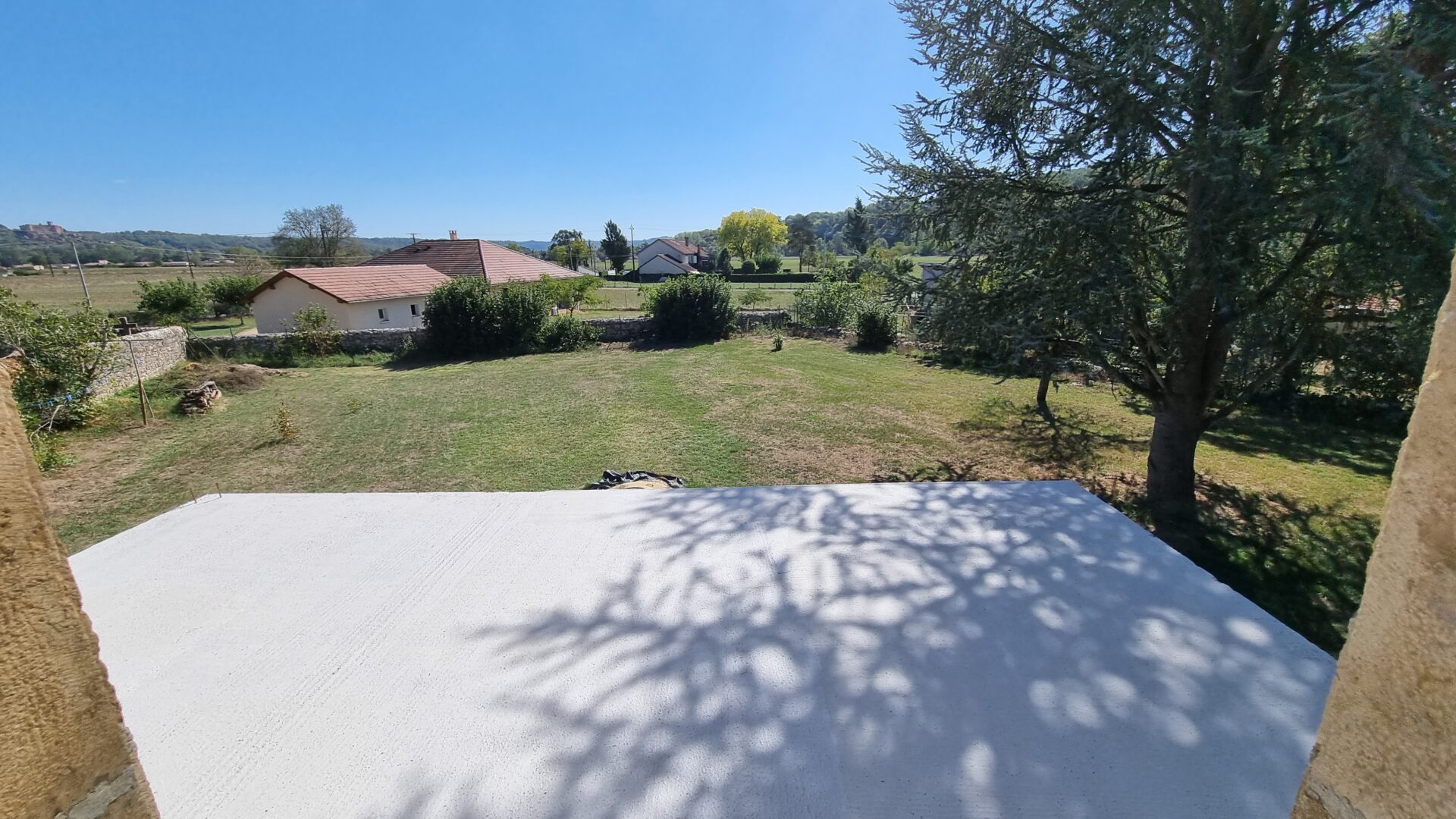 terrasse arriere Maison viager occupé Prudhomat 46130